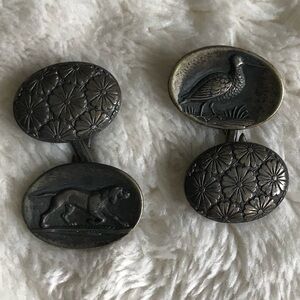 Vintage Sterling Silver Hunt Club Cufflinks from 1965